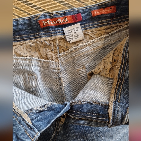 MUDD Y2K Distressed Frayed Denim Jean Maxi Skirt SZ 9 - Picture 7 of 9